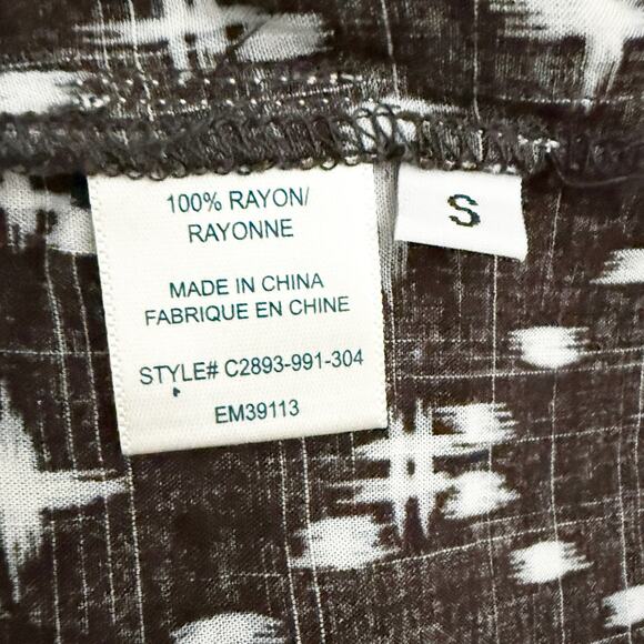 CLOTH & STONE x ANTHROPOLOGIE | Black White Kasuri Hipster Star Blouse | Small - Picture 6 of 7